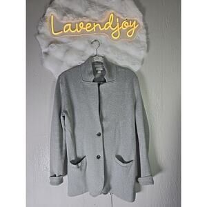 J. Crew Cotton 2 Button Cardigan Blazer Womens Small Gray Oversized Soft Casual